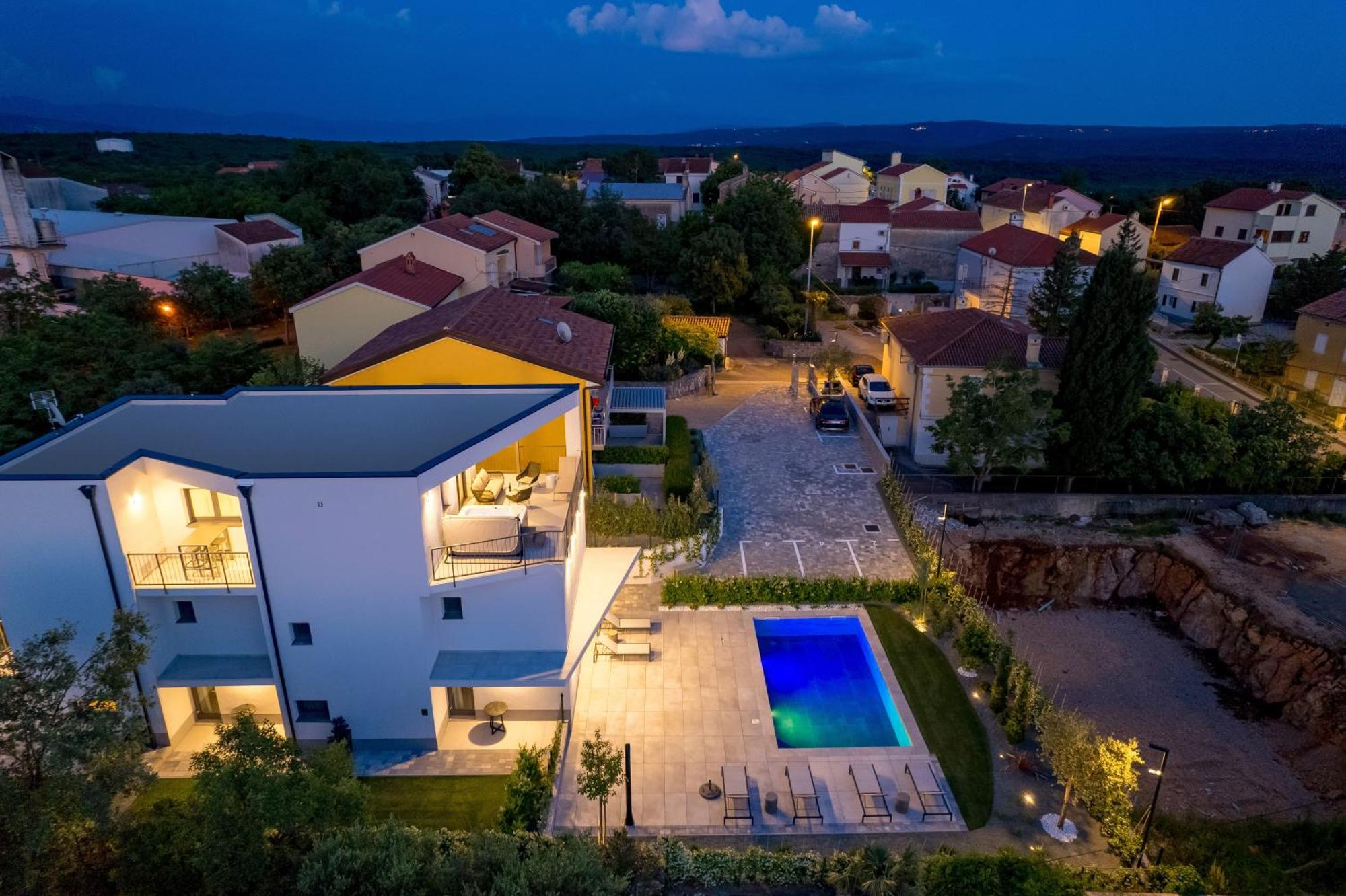 Apartmani Vila Mara M 1 Heated Pool Omišalj Exteriér fotografie
